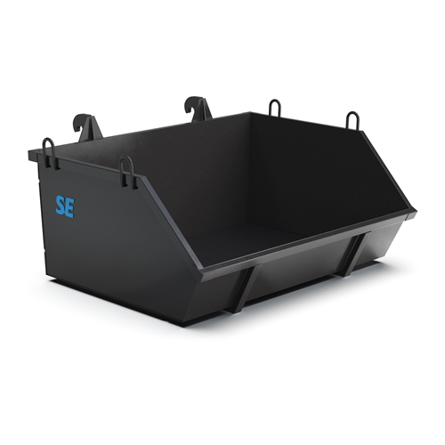 Stora BM container från SE Equipment sett framifrån